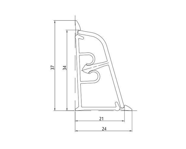 Плинтус LB-38, L=3000мм, fossil