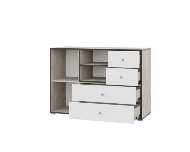 МС "Акита" Комод 1200 Дуб Энд Грейн/Миндаль МС "Акита" Комод 1200 Дуб Энд Грейн/Миндаль