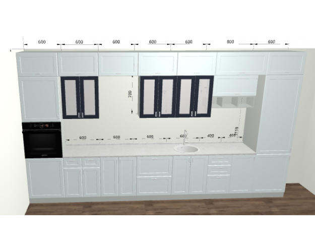 Кухня Квадро 4400 Белая кожа Кухня Квадро 4400 Белая кожа