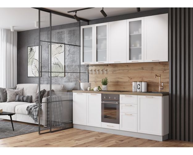 Кухня Квадро 2150 Белый софт Кухня Квадро 2150 Белый софт