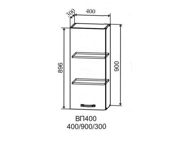 Ройс ВП 400 Шкаф верхний высокий (Гранит Грей/корпус Серый)