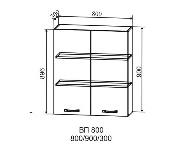 Ройс ВП 800 Шкаф верхний высокий (Гранит Грей/корпус Серый)